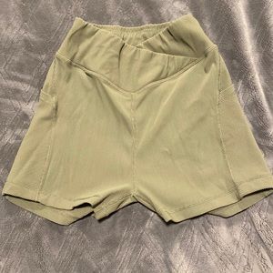 Light green women’s biker shorts